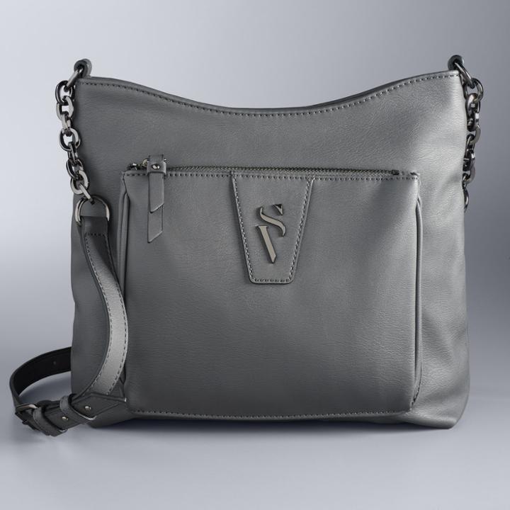 Simply Vera Vera Wang Signature Crossbody Bag, Women's, Grey