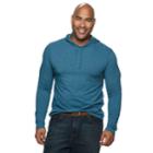 Big & Tall Sonoma Goods For Life&trade; Modern-fit Supersoft Henley Hoodie, Men's, Size: L Tall, Dark Blue