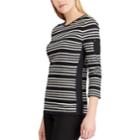 Women's Chaps Striped Pocket Top, Size: Small, Black