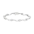 Sterling Silver 1/10 Carat T.w. Diamond Heart Bracelet, Women's, Size: 7, White