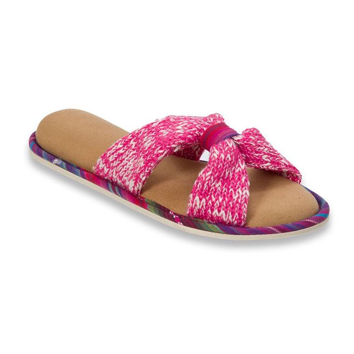 Dearfoams Women's Summer Knit Slide Slippers, Size: Large, Purple Oth