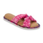 Dearfoams Women's Summer Knit Slide Slippers, Size: Large, Purple Oth