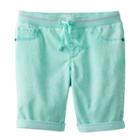 Girls 7-16 So&reg; Paint Splatter Ribbed Waist Bermuda Shorts, Girl's, Size: 16, Turquoise/blue (turq/aqua)
