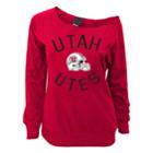 Juniors' Utah Utes Flashdance Slouch Crewneck, Teens, Size: Medium, Dark Red
