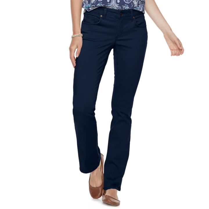 Women's Sonoma Goods For Life&trade; Midrise Sateen Bootcut Pants, Size: 12, Light Blue