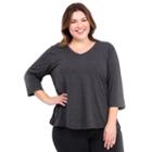 Plus Size Marika Burnout V-neck Tee, Women's, Size: 1xl, Oxford