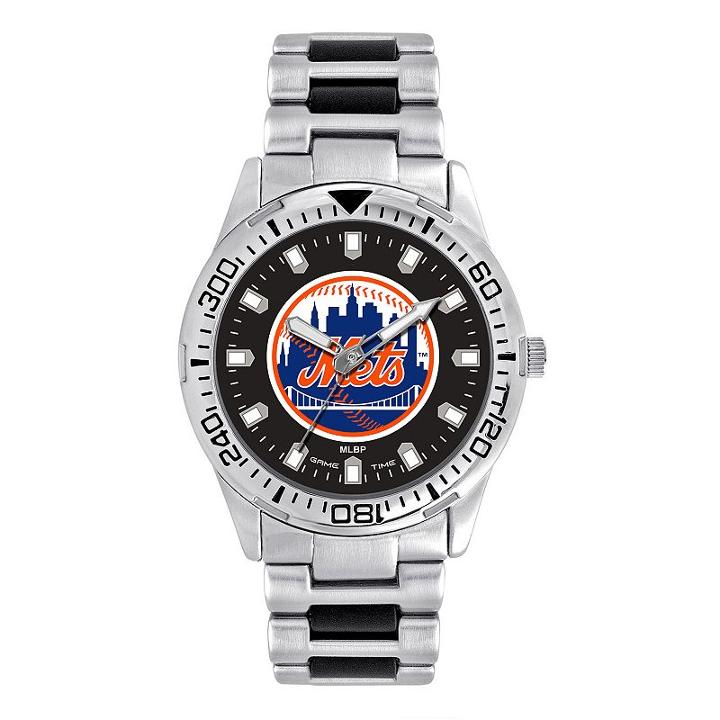 Men's Game Time New York Mets Heavy Hitter Watch, Silver