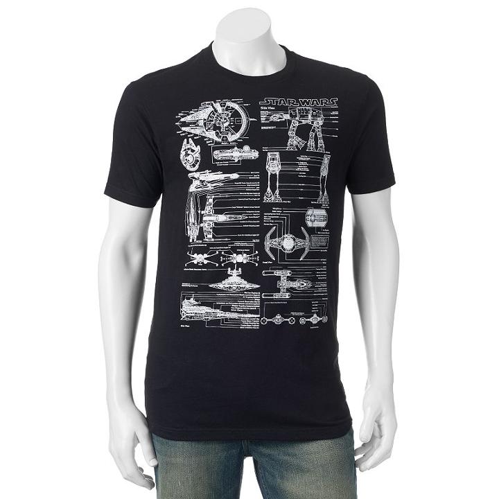 Men's Star Wars Vehicles Tee, Size: Xl, Black