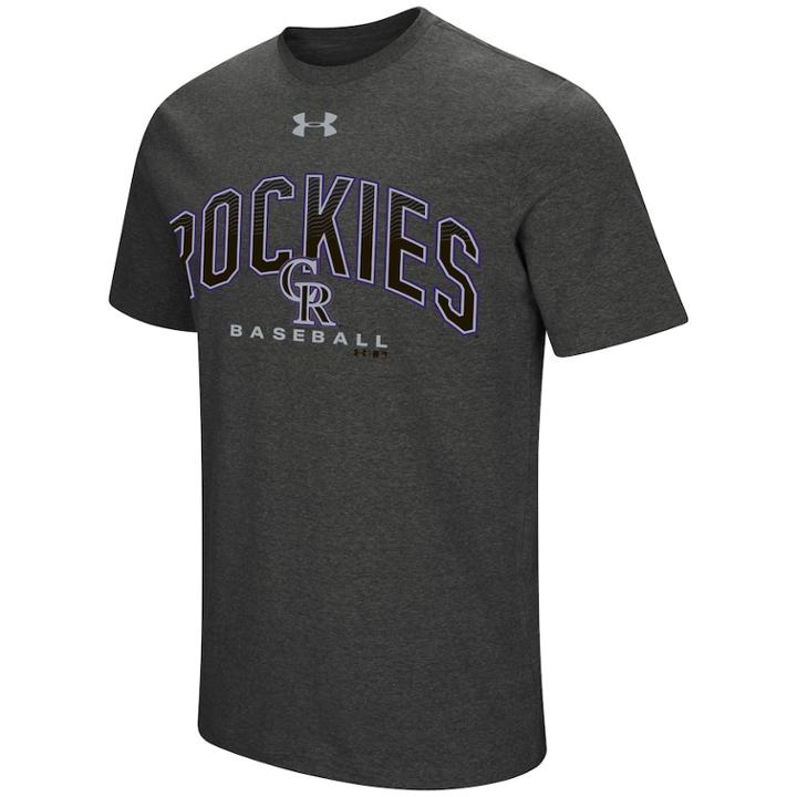 Men's Under Armour Colorado Rockies Reflective Arch Tee, Size: Medium, Dark Grey
