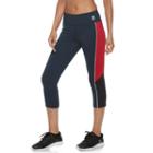 Women's Fila Sport&reg; Color Block Running Capri Leggings, Size: Xl, Blue (navy)