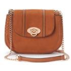 Lc Lauren Conrad Macaron Stitched Saddle Bag, Women's, Dark Brown