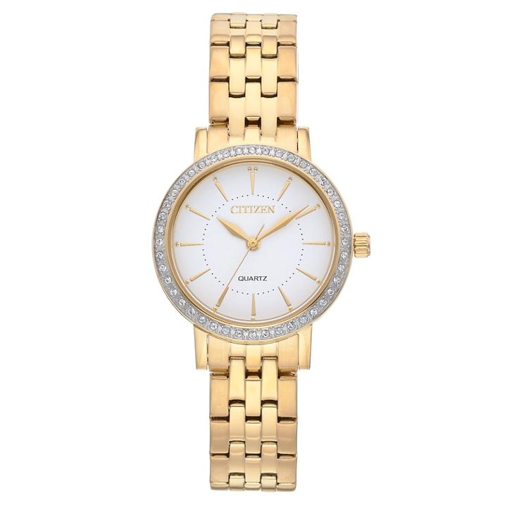 Citizen Women's Crystal Stainless Steel Watch - El3042-84a, Size: Medium, Yellow