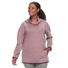 Plus Size Tek Gear&reg; Fleece Funnel Neck Pullover Top, Women's, Size: 2xl, Dark Pink
