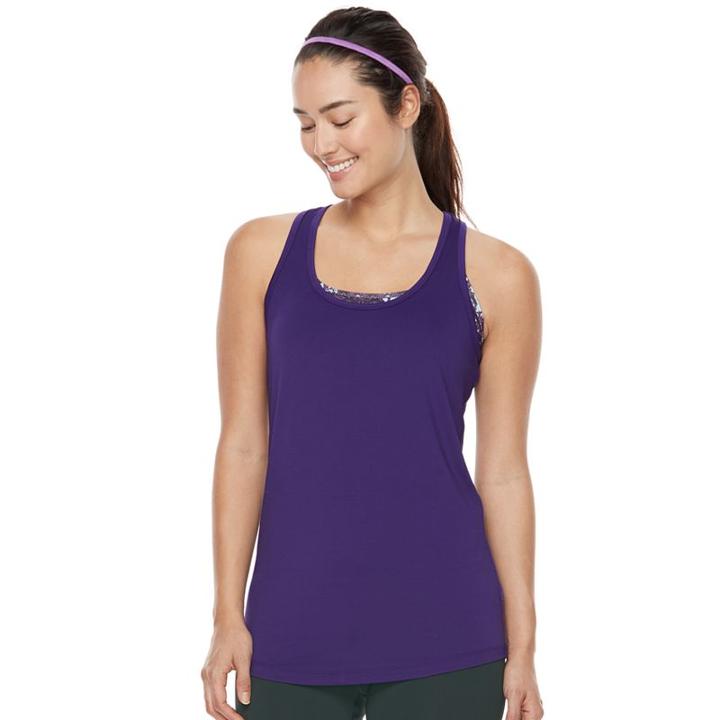 Women's Gaiam Bliss Racerback Yoga Tank, Size: Medium, Grey Other
