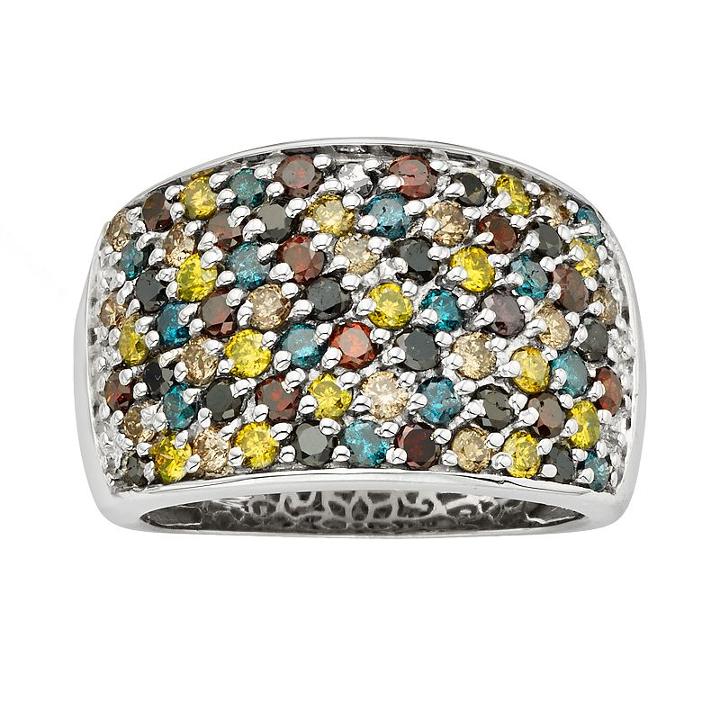 Sterling Silver 2-ct. T.w. Diamond Ring, Women's, Size: 6, Multicolor