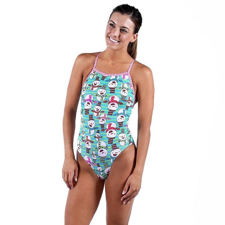 Women's Dolfin Uglies V-2 Holiday Graphic One-piece Swimsuit, Size: 40 Comp, Med Pink