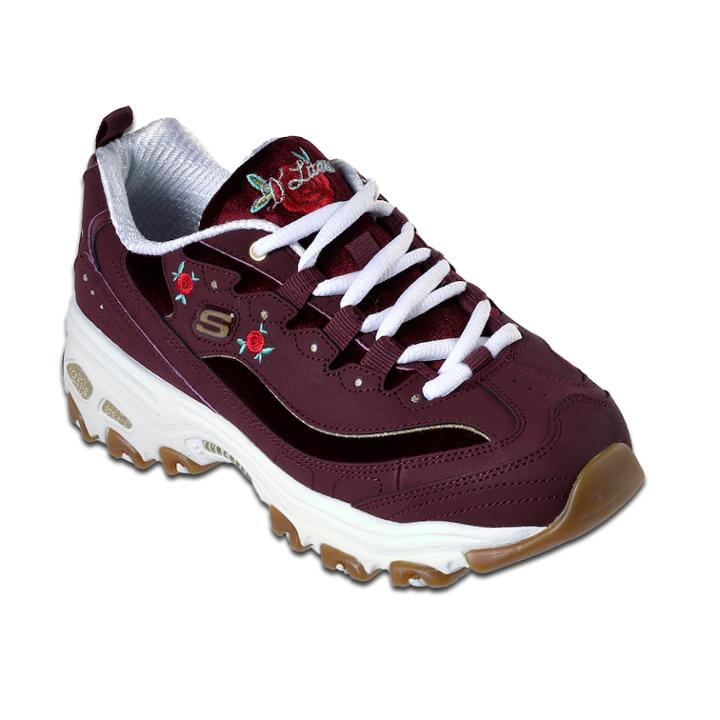 Skechers D'lites Rose Blooms Women's Sneakers, Size: 6.5, Red (burgundy)