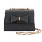 Kiss Me Couture Bow Chain Crossbody Bag, Women's, Black