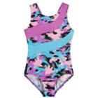 Girls 4-14 Jacques Moret Shiny Camo Dance Leotard, Size: Large, Brown Over