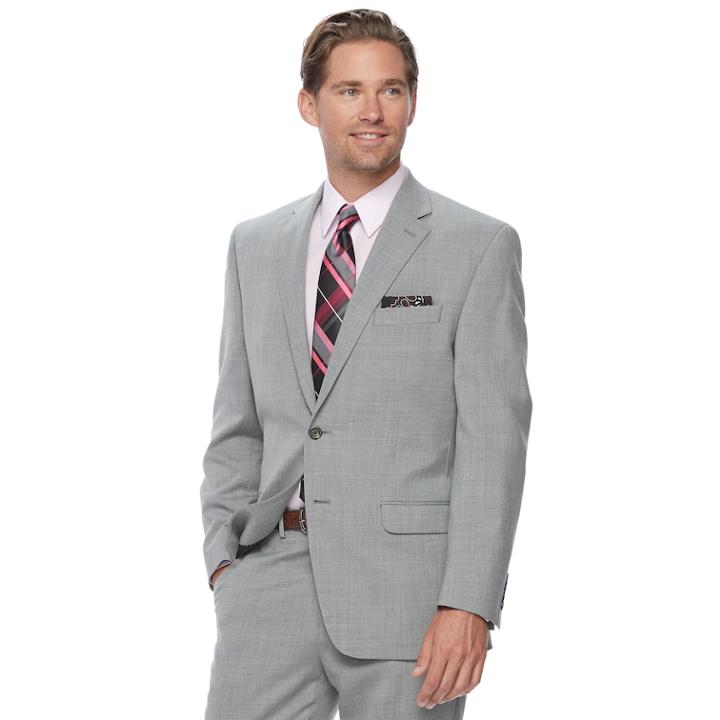 Men's Chaps Performance Series Classic-fit 4-way Stretch Suit Jacket, Size: 52 Reg, Light Grey
