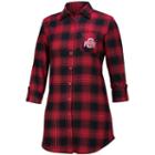 Women's Ohio State Buckeyes Fireside Flannel Button-down Shirt, Size: Medium, Brt Red