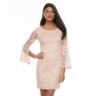 Women's Bethany Floral Lace Sheath Dress, Size: Xl, Light Pink