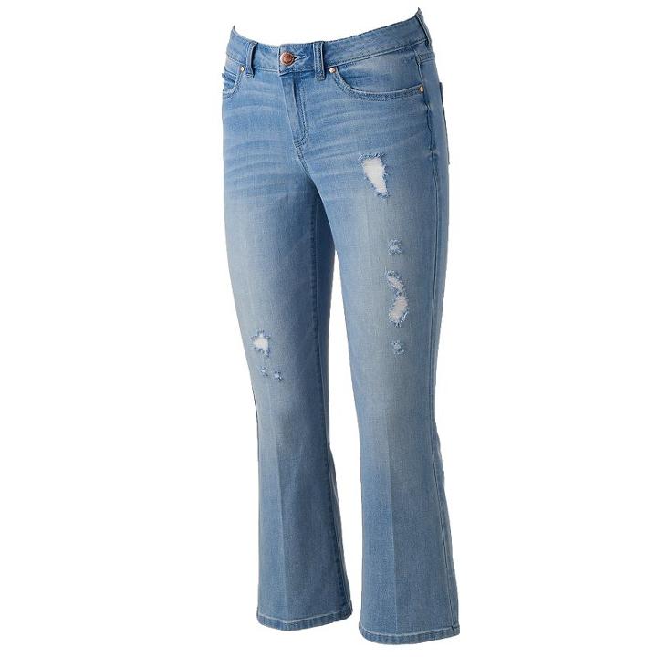 Women's Lc Lauren Conrad Bootcut Kick Crop Jeans, Size: 4, Light Blue