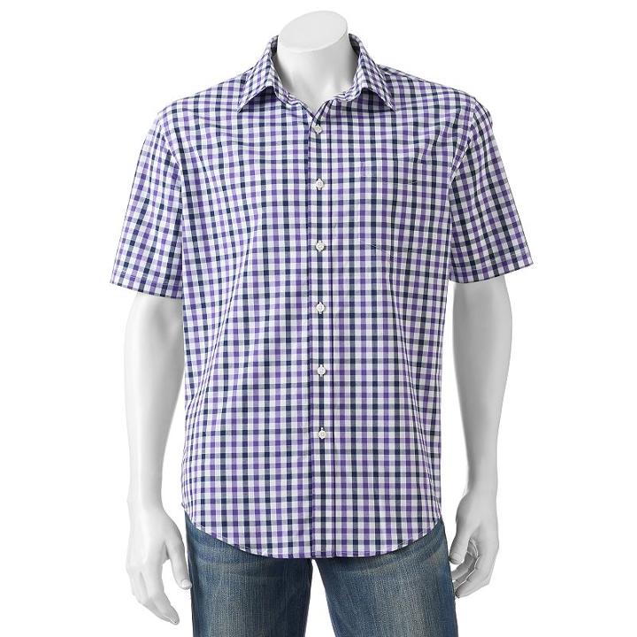 Men's Croft & Barrow&reg; True Comfort Classic Fit Stretch Patterned Button Down Shirt, Size: Large, Drk Purple
