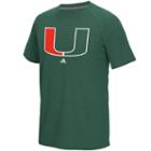Men's Adidas Miami Hurricanes White Noise Bar Tee, Size: Medium, Green