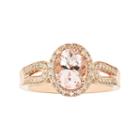 Boston Bay Diamonds 14k Rose Gold Morganite & 1/5 Carat T.w. Diamond Oval Ring, Women's, Size: 7.50, Pink