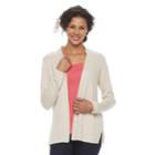 Women's Croft & Barrow&reg; Essential Open Front Cardigan, Size: Large, Lt Beige