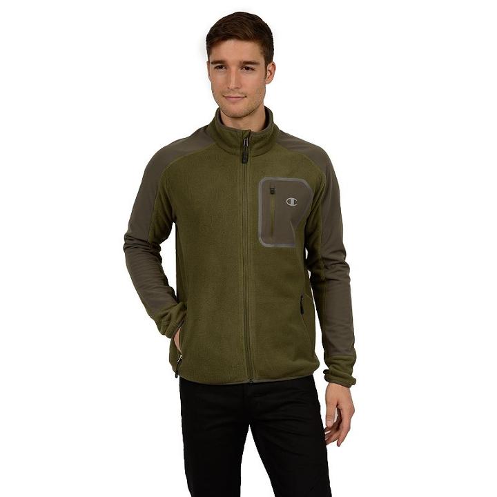 Men's Champion Microfleece Mockneck Performance Jacket, Size: Xxl, Green