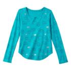 Girls 7-16 & Plus Size So&reg; Perfectly Soft Long Sleeve Graphic Tee, Girl's, Size: 12, Turquoise/blue (turq/aqua)