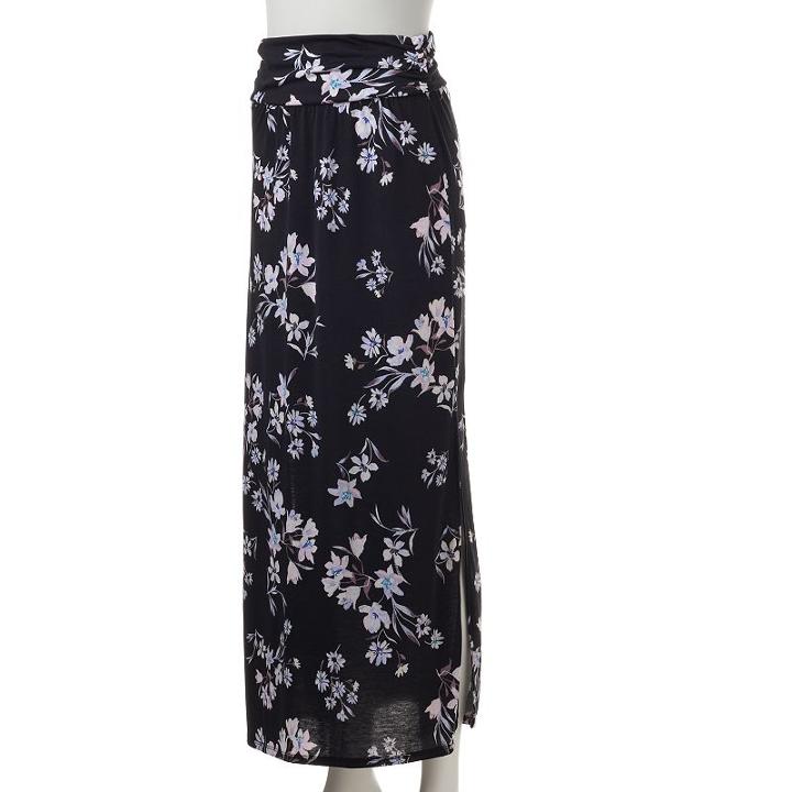 Women's Studio 253 Print Maxi Skirt, Size: Small, Dark Pink