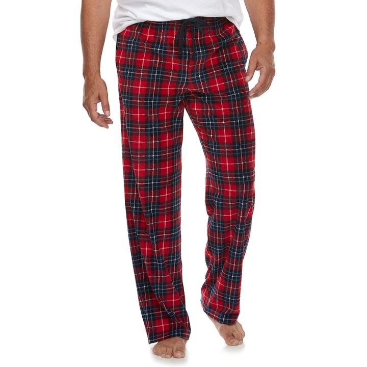 Men's Croft & Barrow&reg; Microfleece Lounge Pants, Size: Small, Med Red