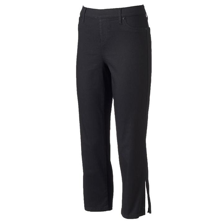 Women's Jennifer Lopez Cropped Flare Jeans, Size: 4, Black