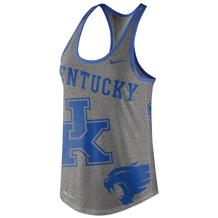 Women's Nike Kentucky Wildcats Dri-blend Tank, Size: Small, Dark Grey