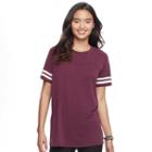 Juniors' Pink Republic Soft Varsity Tee, Teens, Size: Medium, Purple Oth