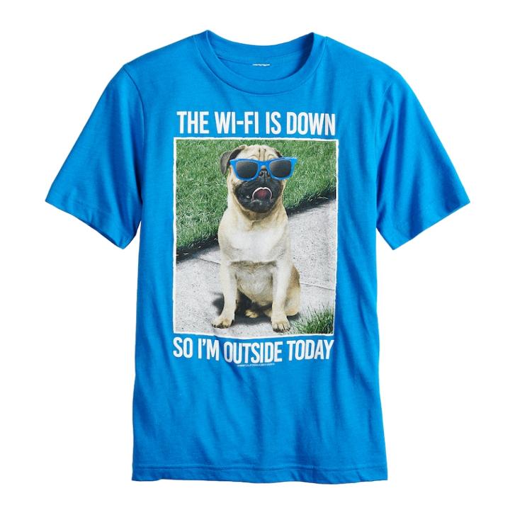 Boys 8-20 The Wi-fi Down So I'm Outside Today Graphic Tee, Size: Xl, Red Overfl