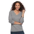 Women's Croft & Barrow&reg; Cable-knit Sweater, Size: Xl, Med Grey
