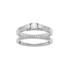 14k White Gold 1/2 Carat T.w. Igl Certified Diamond 3-stone Engagement Ring Set, Women's, Size: 7