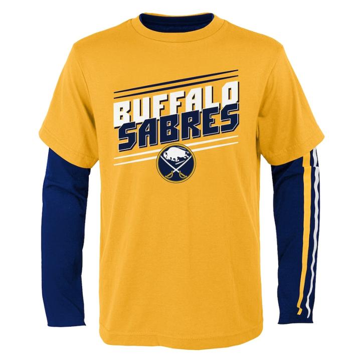 Boys 8-20 Buffalo Sabres First Line Tee Set, Size: M 10-12, Gold