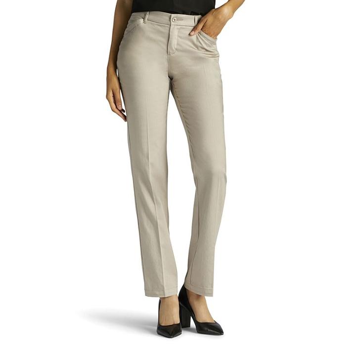 Women's Lee Total Freedom Dress Pants, Size: 16 Avg/reg, Lt Beige