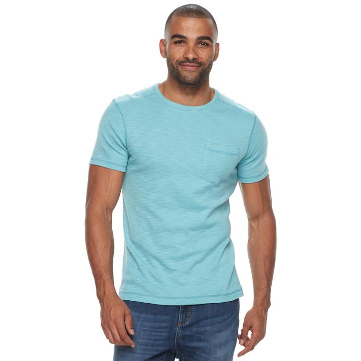 Men's Apt. 9&reg; Slubbed Pocket Tee, Size: Medium, Med Blue