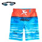 Boys 4-7 Zeroxposur Sharks & Reef Swim Trunks With Goggles, Size: Small, Med Orange