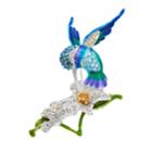 Napier Simulated Crystal Hummingbird & Flower Pin, Women's, Brt Blue