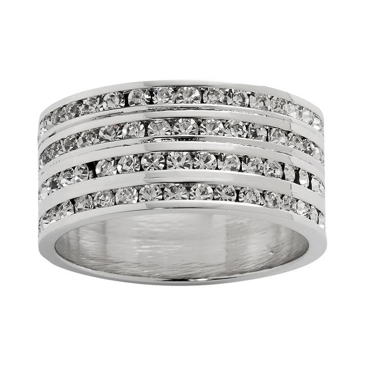 Traditions Sterling Silver Swarovski Crystal Eternity Ring, Women's, Size: 6, White