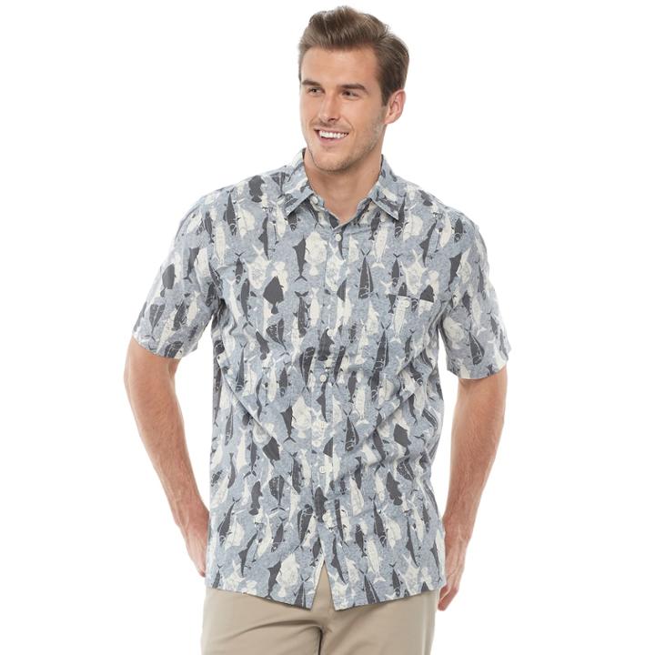 Big & Tall Croft & Barrow&reg; Regular-fit Crosshatch Button-down Shirt, Men's, Size: L Tall, Dark Grey