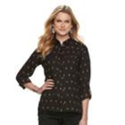 Women's Apt. 9&reg; Convertible Button Tab Blouse, Size: Large, Black