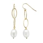 Pearlustre By Imperial 14k Gold Over Silver Freshwater Cultured Pearl Drop Earrings, Women's, White